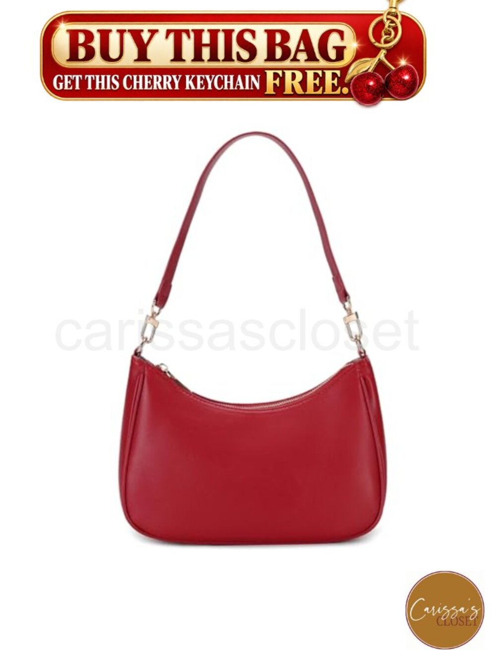 ✨ Hobo Shoulder Bag PU Leather Mini Clutch Purse Zip Closure Women Handbag